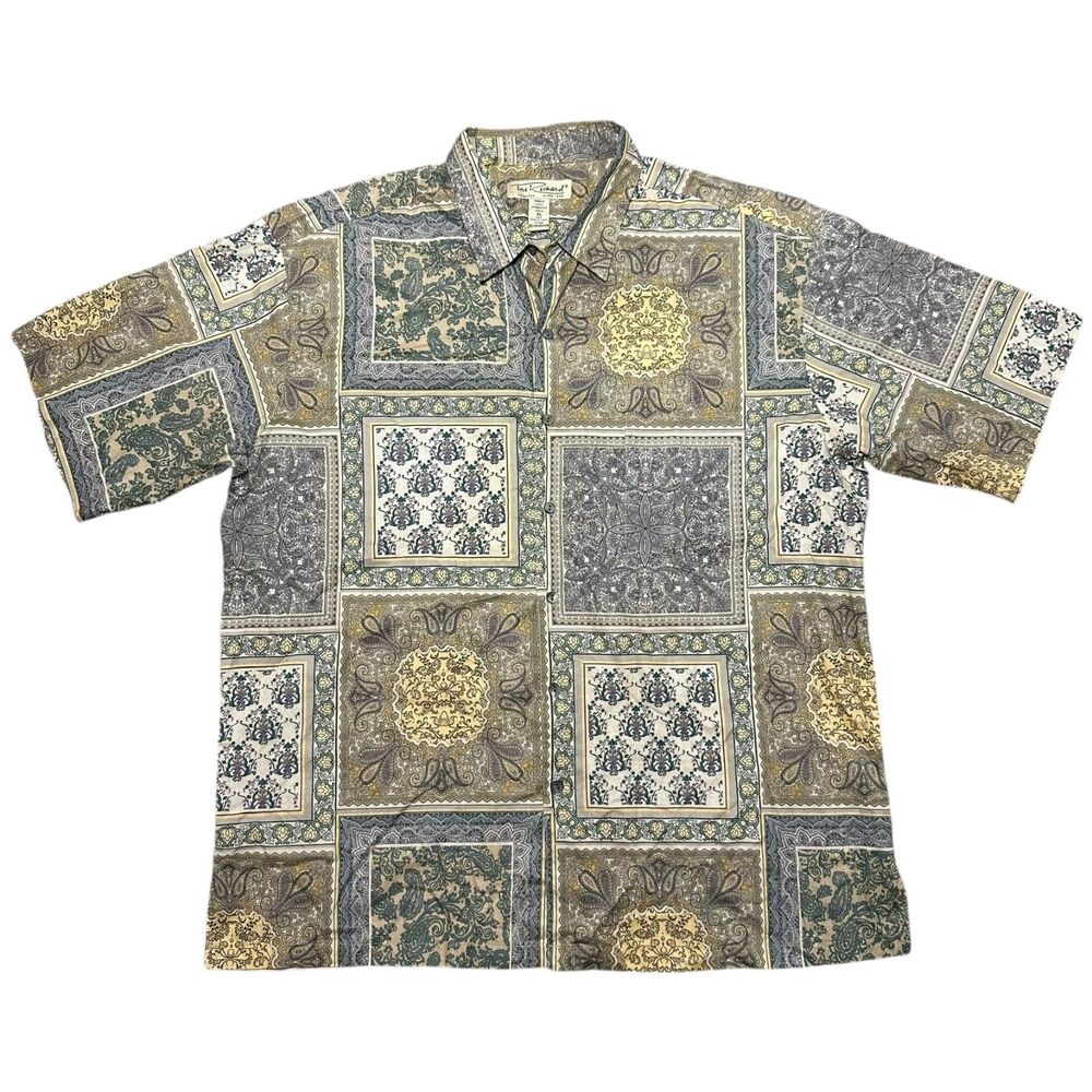 Vintage Tori Richard Men's Lightweight Patchwork Paisley Short Sleeve Button Up